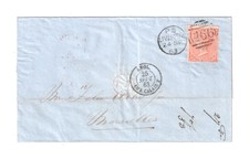 GB Queen Victoria Cover 1863 4d Used Liverpool "466" to France