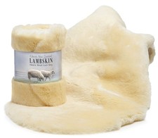 Genuine New Zealand Baby Sheepskin, 100 Natural, Soft Shorn Wool, Soothing C...