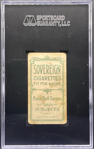 1909-11 T206 SOVEREIGN 350 PORTRAIT WALTER JOHNSON HOF RARE BACK SGC 2 CENTERED  - Picture 2 of 2