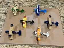Six Colorful Matchbox SkyBusters BIPLANE Lot New