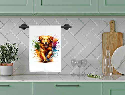Golden Retriever Hund Welpe Küche Topflappen Ofenhandschuh Leinen Handtuch DZ449DPH - Bild 14 von 14