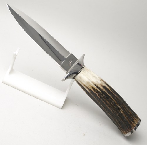 Nice! Custom Ray Beers One-of-a-kind Handmade Genuine Stag Handle Boot Knife