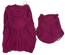 Andrea Iyamah Katu Mesh Maxi Dress Plum Womens 12 NWT Elegant Resort