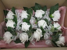 12 Wedding Guest Buttonholes available White Foam Roses Dulux