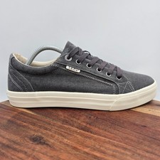 Taos Plim Soul Shoes Women's 10.5 Gray Canvas Comfort Lace Up Low Top Sneakers