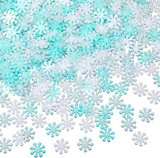 Christmas Snowflakes Decorations, 300Pcs Glitter ABS Pearl like Snowflakes White