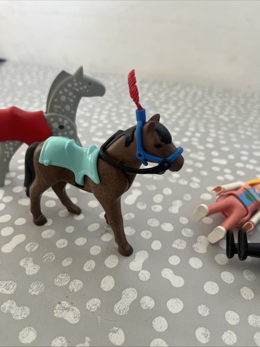 Playmobil Figuras X 6 y 2 Caballos Patinador sobre Hielo Futbolista Usado Circo Caballo? - Imagen 10 de 11