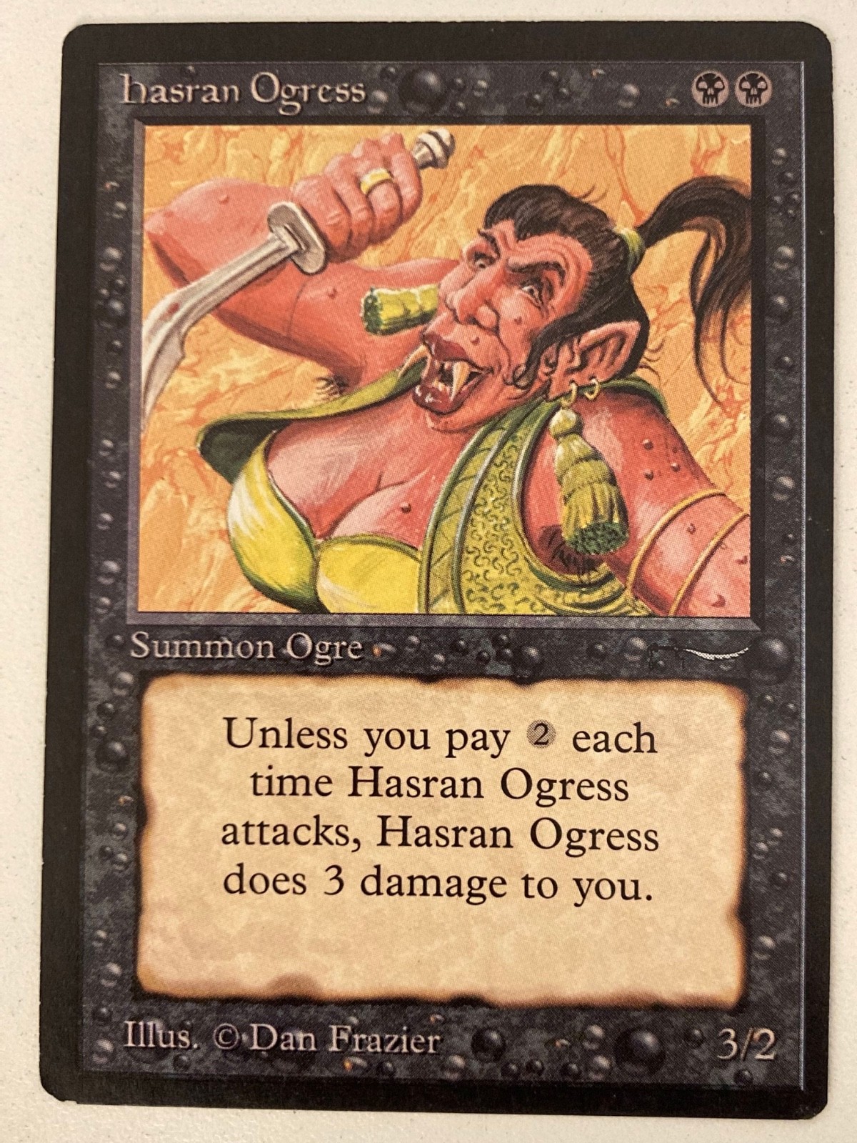 Magic the Gathering MTG Arabian Nights Hasran Ogress Dark MP  (Beta Bob)