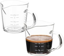 Espresso Shot Glass 3-Ounce Triple Pitcher Barista Double Spouts W/ Pouring