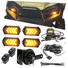UTV Turn Signal Kit with Horn,Pre-Wired, Plug and Play ATV Standard Blinkers