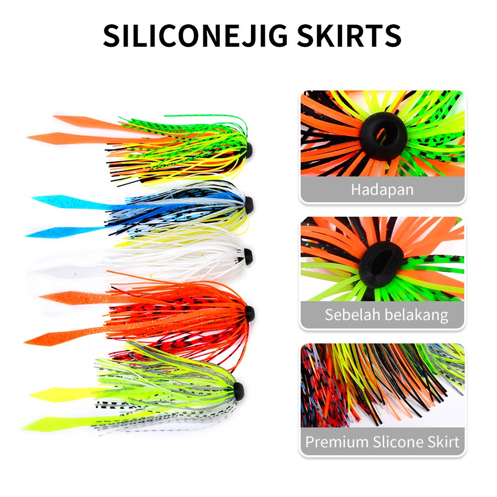 10 pcs Silicone Skirts Streamer Spinnerbaits Buzzbait Squid Rubber Fishing Lures - Image 3