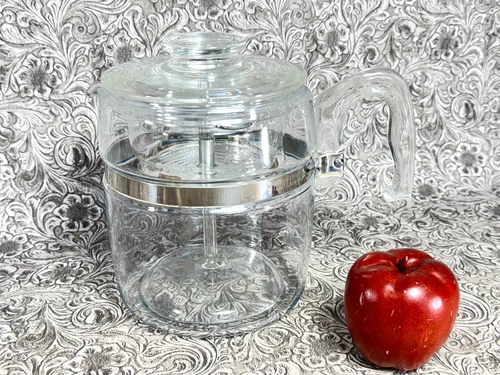 Vintage PYREX Flameware 7759 Glass Percolator Coffee Pot 9 Cup MCM Mid Century