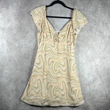 American Eagle Mini Dress Womens Medium Graphic Print Y2K Boho Retro Psychedelic