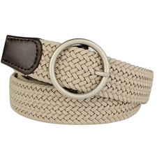 Women Khaki Plus Size Stretch Belt Woven Material for Snug Comfortable Fit