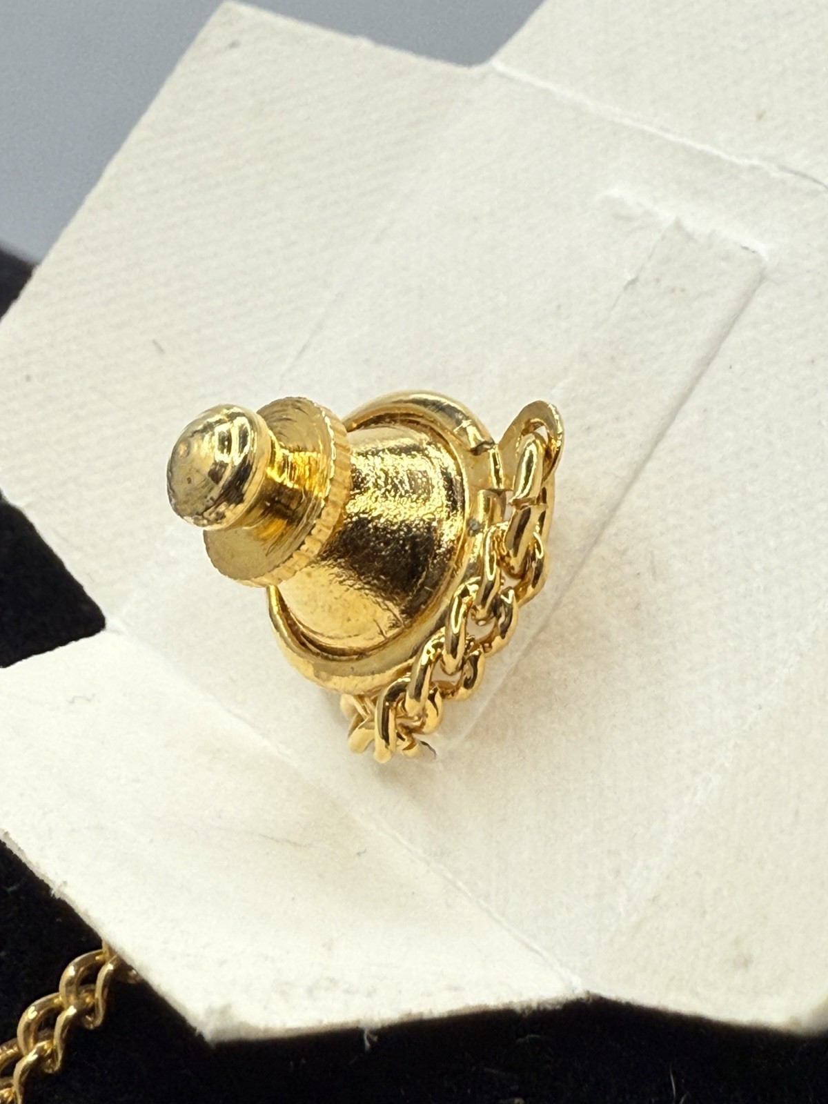 Vintage Agate Lapel Tie Tack Pin Gold-tone Seahorse Small Bar Men’s Formal Wear