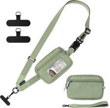 Clip and Go Strap for Phone with Wallet Crossbody, Adjustable Phone Lanyard with