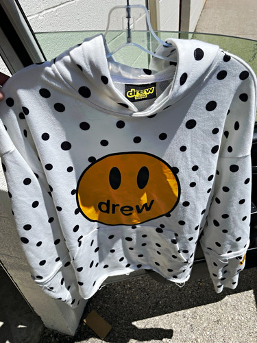 Authentic Drew House Mascot Deconstructed Hoodie Polka Dot Smiley Size L