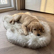 IHAPPYDOG Luxury Faux Fur Orthopedic Dog Bed, Memory Foam Dog Bed  for  Small...