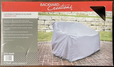 Backyard Creations Loveseat Bench  Glider Premium Green Cover Elastic Bottom NEW