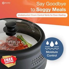 Mikro Glass Silicone Microwave Splatter Cover, Tall Collapsible, Fits 6-10.5"...