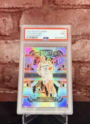 2024 Select WNBA #72 Caitlin Clark Silver Prizm RC PSA 9 MINT   Fever Rookie