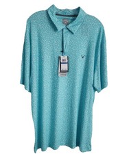 NWT Callaway Opti Dry golf polo, men's XL, blue, design - pattern, 80, poly.