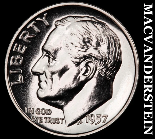 1957 Roosevelt Dime- Silver- Choice Gem Proof Luster No Reserve #J32