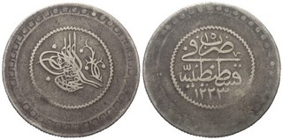 FITZ Türkiye Ottoman Mahmud II Silver 80 Para 2 Kurush y.15 Kostantiniye AWA009