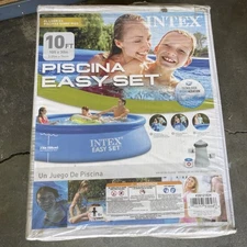 Intex Easy Set 10 ft x 30 in Blue Inflatable Swimming Pool Set w/ Pump
