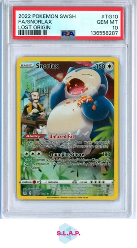 FA/SNORLAX LOST ORIGIN POKEMON SWORD & SHIELD LOST ORIGIN 2022 TG10 PSA 10