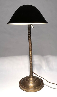 1920s Antique Faries Brass Gooseneck Industrial Desk Lamp Patent 1184900 Tested