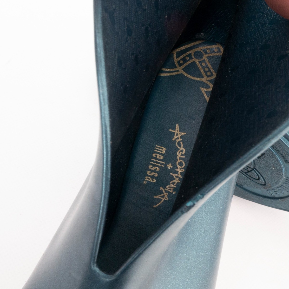 Vivienne Westwood Anglomania x Melissa Satyr Ankle Boots Teal Blue
