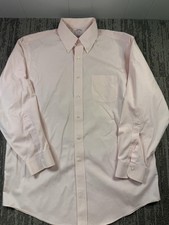Brooks Brothers Dress Shirt Mens 16-33 Pink Solid Madison Non Iron Supima LS