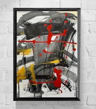 LMNOP Art Modern Abstract Graffiti Ink Paper Painting Street Style Art 8.5x11