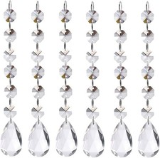 30PCS Clear Acrylic Crystal Ornament Beads Garland Chandelier Hanging Crystals f