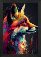 Fox Animal PopArt Framed Wall Art Poster Canvas Print Picture