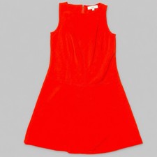 LOFT Red Sleeveless Fit & Flare Dress Size 2 Back Zip Career Cocktail