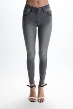 Kancan Mid Rise Super Skinny Jeans Black