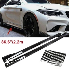 86.6" Side Skirt Extension Splitter Spoiler For BMW 1 Series 3 Series F30 E90