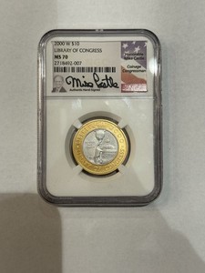 2000-W $10 Library of Congress NGC MS70 Mike Castle Coinage Congressman Label 