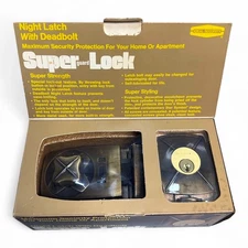 Vintage MCM Ideal Security Super Guard Lock Night Latch w/ Deadbolt DB 9280 AP