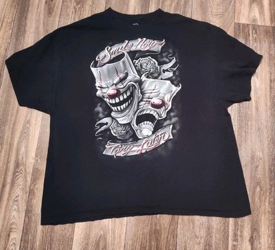 SMILE NOW CRY LATER Shirt Adult 3XL Black Drama Mask Lowrider DOM Tee Mens