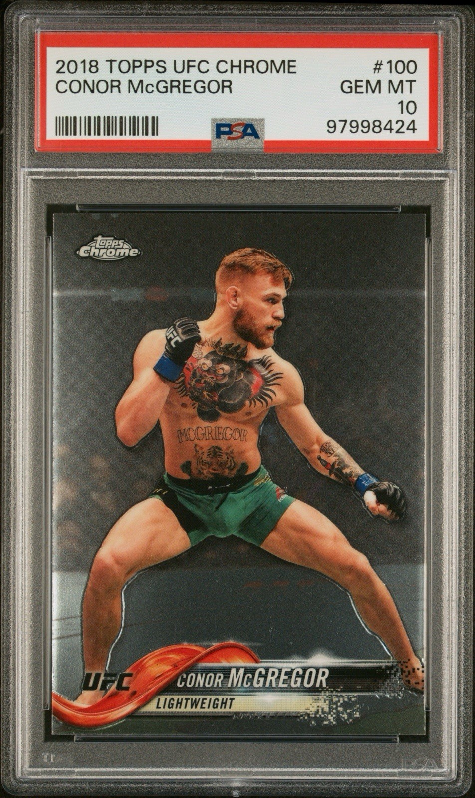 2018 Topps Chrome UFC CONOR MCGREGOR #100 PSA 10 Gem Mint RARE