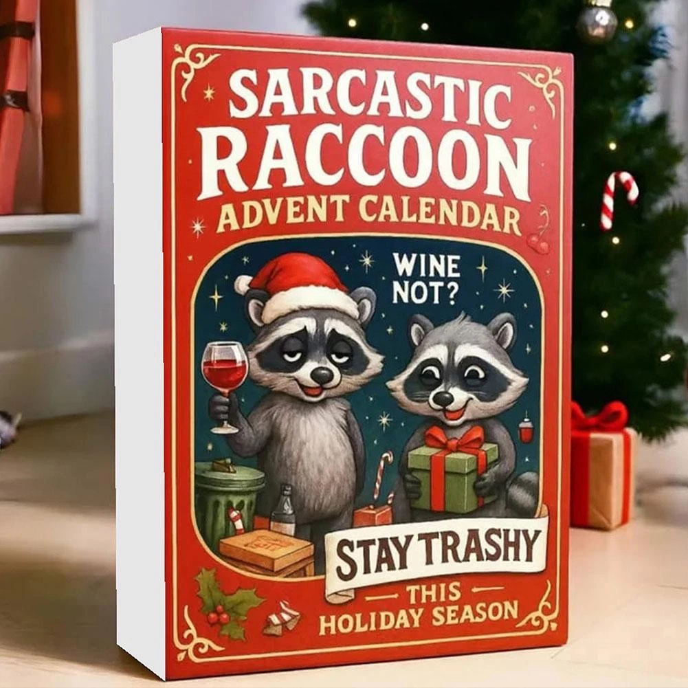 2D Christmas Raccoon Blind Box Acrylic Ornament 24 Days Countdown Holiday C H2H9