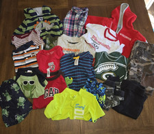 Large Lot of 20 Baby Boy Clothes 3-6 and 6 months mixed Lot Packers Wis.