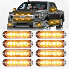 Ultra Slim Amber Led Strobe Lights 8pcs Surface Mount Sync Flash Kit For Trucks Ultra Slim Amber Led Strobe Lights 8pcs Surface Mount Sync Flash Kit For Trucks