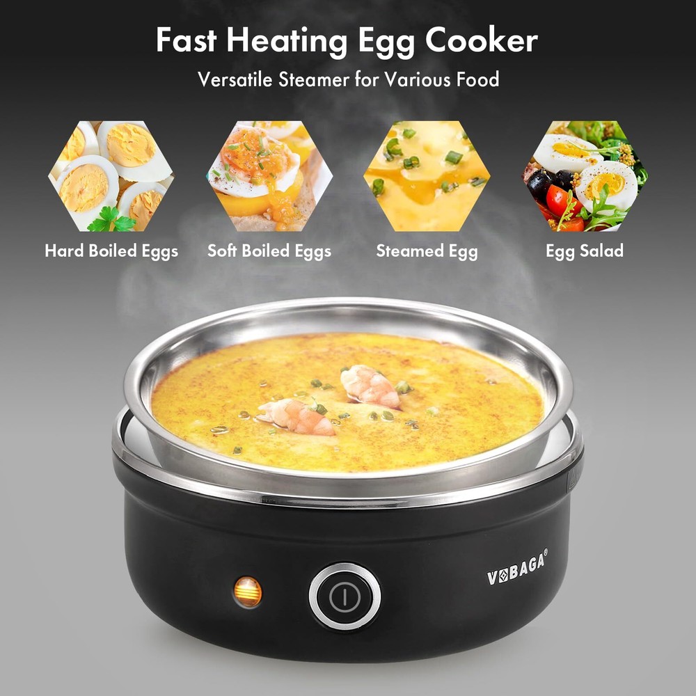 Electric Egg Cooker 7 Egg Capacity Boiler Poacher Steamer with Auto Shut Off