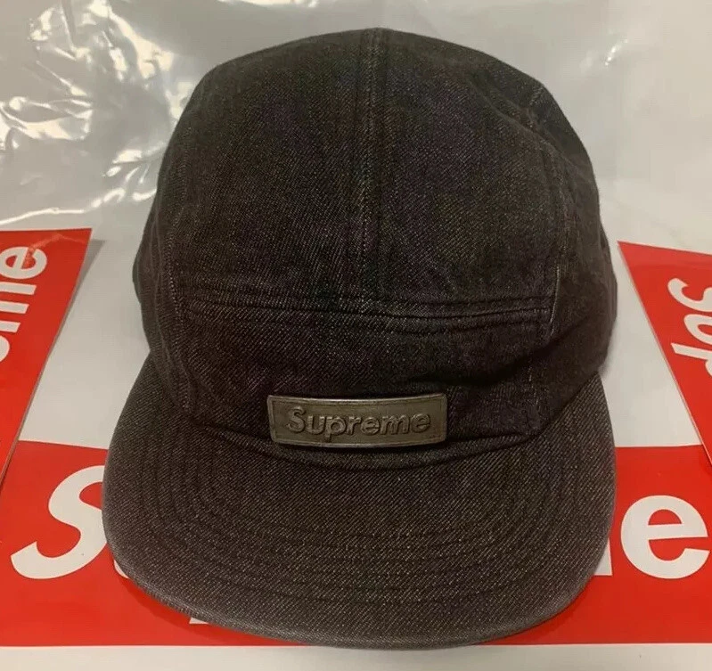 Casquette de camp Supreme plaque métal noir 100% authentique SS18 à la main