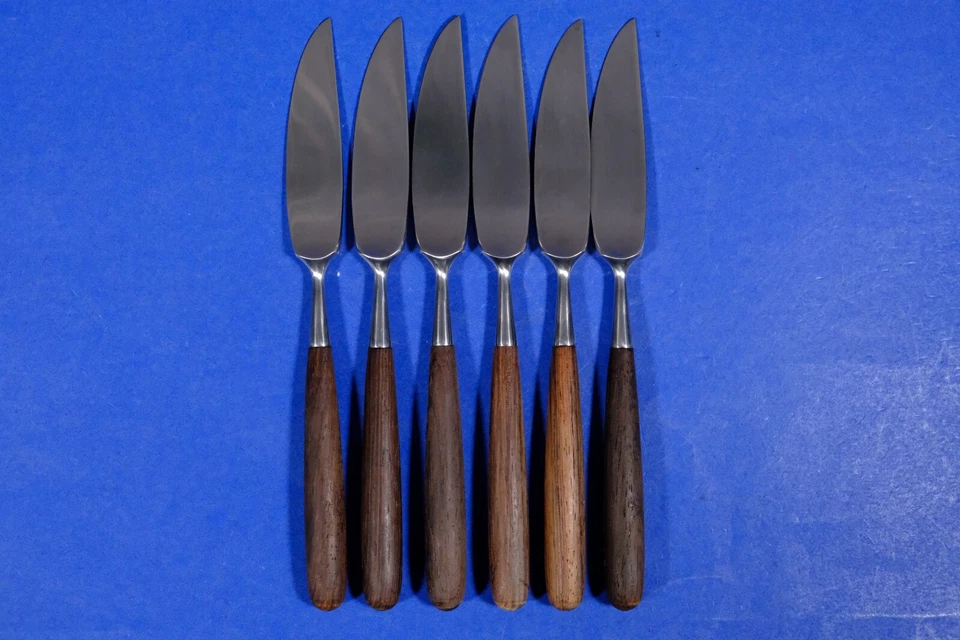 6 x Lauffer Palisander Norway Rosewood Stainless Steak Knives 8 3/8” - Image 4 of 4