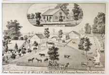 Richland Precinct St Clair County Illinois Farm House DD Miller Antique Print